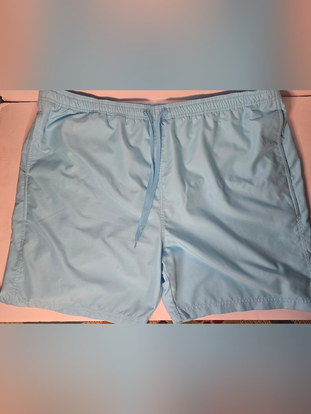 Men's Light Blue Windbreaker with Adjustable Drawcord